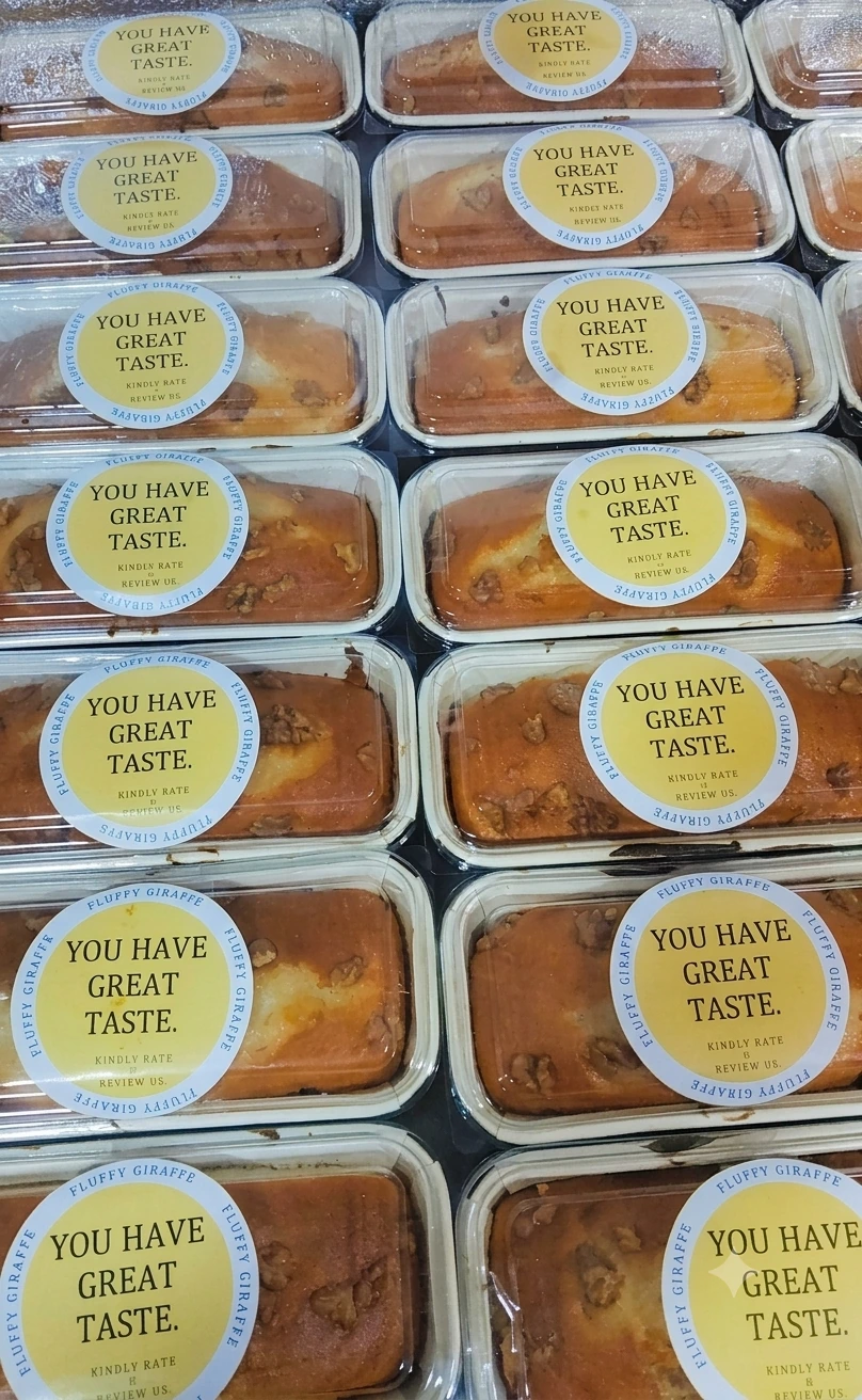 Cake slices with You Have Great Taste stickers for Diwali corporate gifting