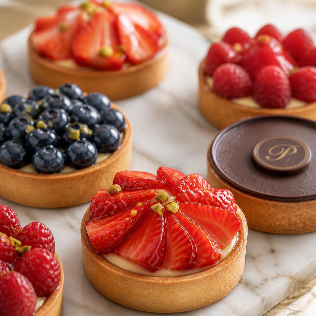 Fresh fruit tarts with pastry cream from a Gurgaon artisan bakery
